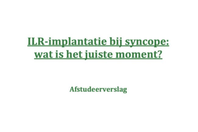 ILR-implantatie bij syncope: Wat is het juiste moment?